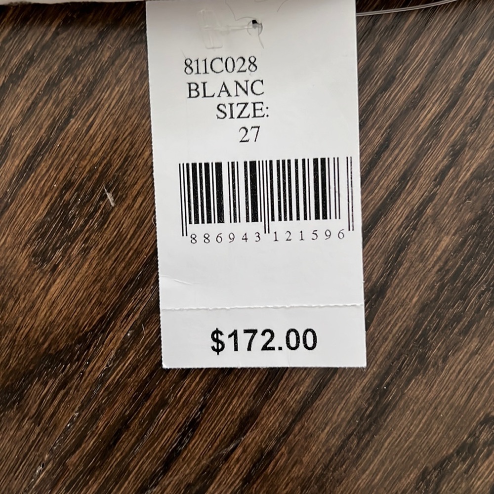 JBrand Mid-Rise Blanc Skinny Leg Opening size 27 - Picture 3 of 3